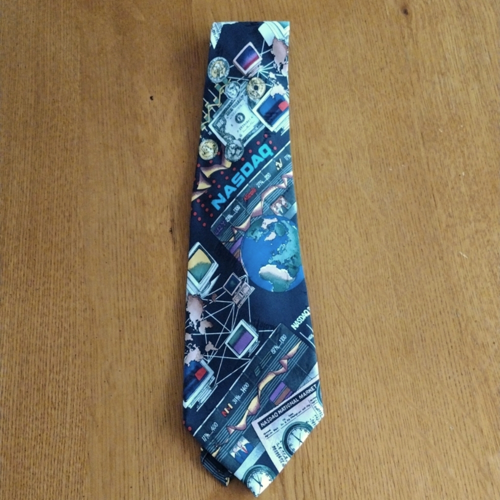 1995 Nicole Miller NASDAQ Financial Wall Street Tie
